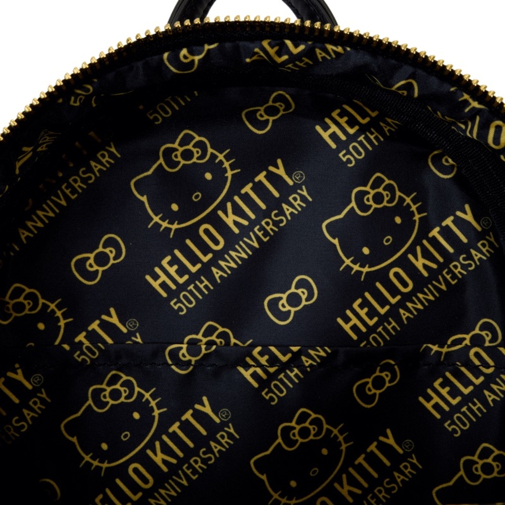 Hello Kitty Loungefly Sanrio Metallic Gold Backpack 50th Anniversary - Picture 7 of 12